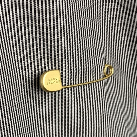MARC JACOBS Size S Black & White Pinstripe Cotton Long Sleeve Shirt