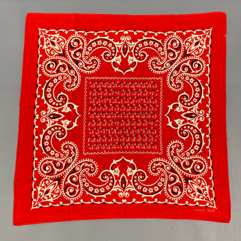 RALPH LAUREN Red Black Print Pocket Square