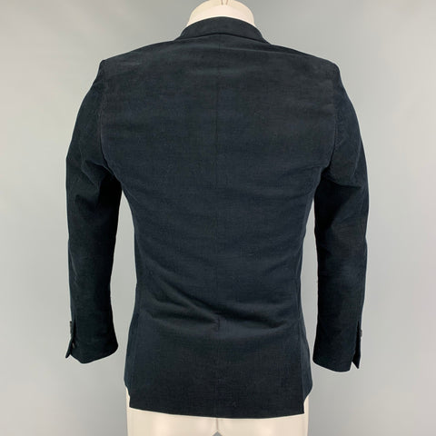 THE KOOPLES Size 34 Navy Corduroy Cotton Sport Coat