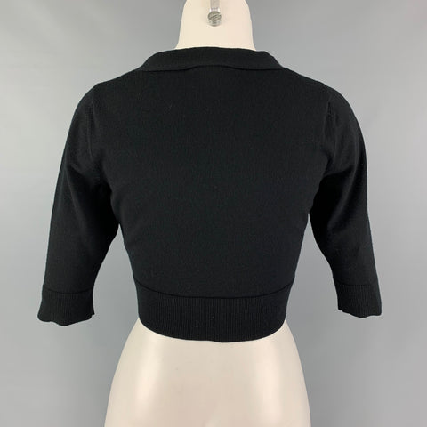 MAX MARA Size M Black Wool Blend Cropped Casual Top