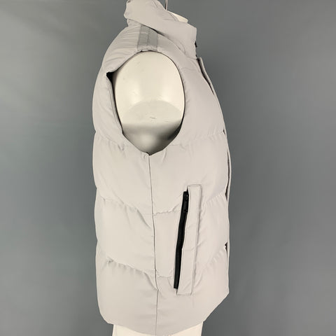 BOGNER Size M Grey Light Grey Quilted Zip & Snaps Vest