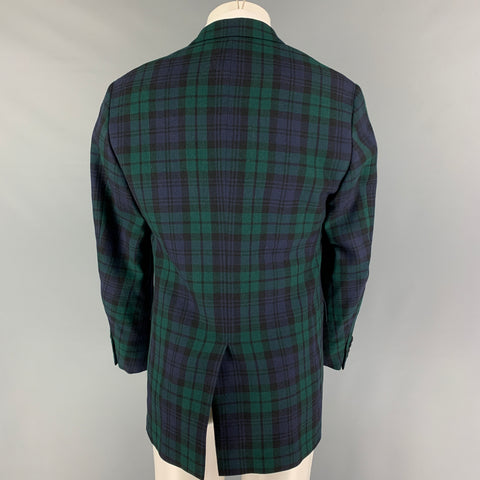 POLO by RALPH LAUREN Size 40 Regular Blackwatch Plaid Wool Sport Coat