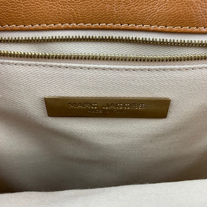 MARC JACOBS Tan Quilted Beige Leather Tote Handbag