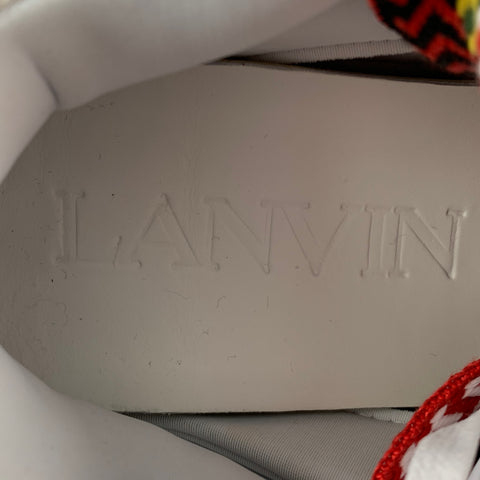 LANVIN Taille 9 Baskets en cuir blanc noir