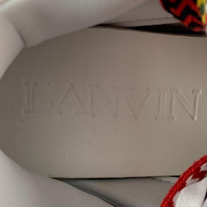 LANVIN Size 9 White Black Leather Sneakers