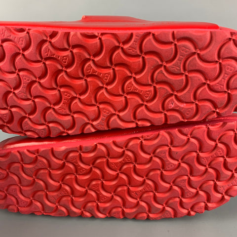 VALENTINO x BIRKENSTOCK Size 12 Red Leather Buckle Sandals