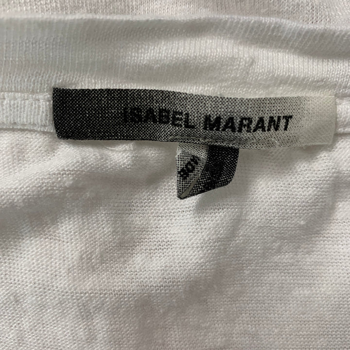 ISABEL MARANT Size XL White Linen Sleeveless T-shirt