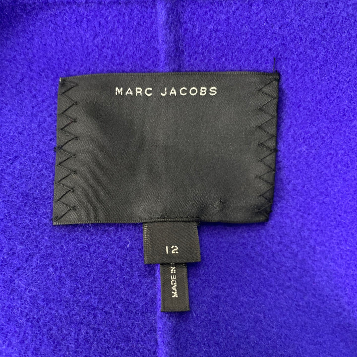 MARC JACOBS Size 12 Purple Wool & Polyester Solid Single breasted Coat