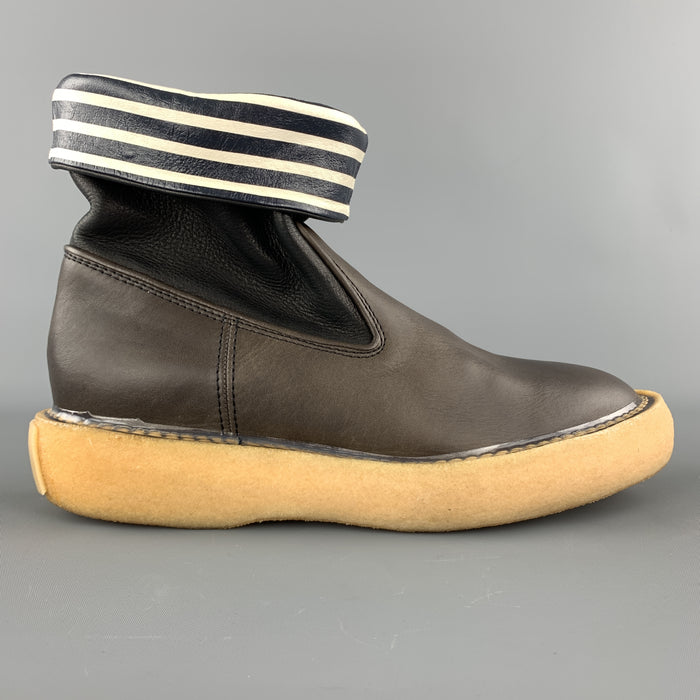 KAPITAL Size 6.5 Brown Leather Crepe Sole POPEYE Boots