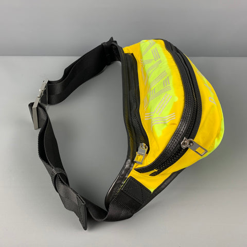 KENZO Yellow Neon Logo Nylon Belt-Bag