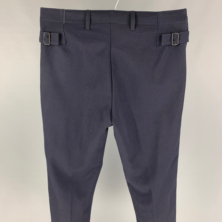 BOTTEGA VENETA Size 32 Navy Blue Virgin Wool Flat Front Casual Pants