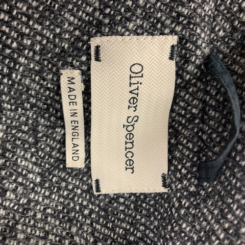 OLIVER SPENCER Size 46 Grey Black Heather Wool Buttoned Coat