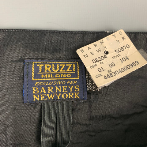 TRUZZI for BARNEYS NY Black White Paisley Silk Cummerbund
