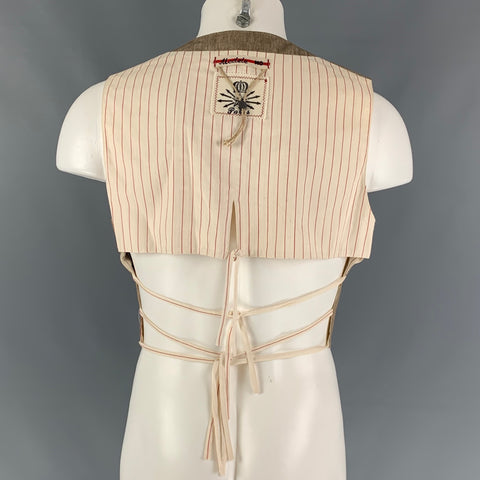 Vintage JEAN PAUL GAULTIER Size 40 Tan Cream Linen Vest