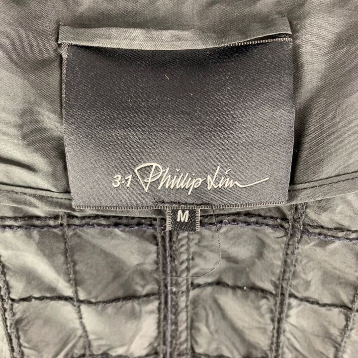 3.1 PHILLIP LIM Chest Size M Black Quilted Silk Windbreaker Jacket