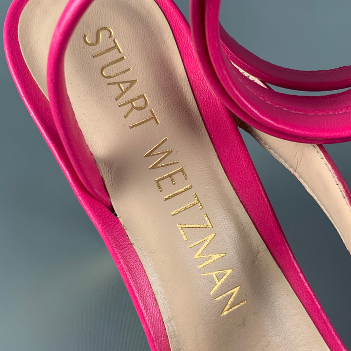 STUART WEITZMAN Size 9 Pink Leather Beatrix Wrap Around Sandals