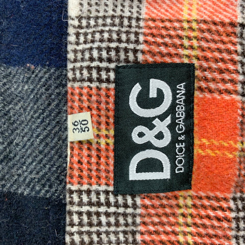 D&G by DOLCE & GABBANA Size 50 Multi-Color Plaid Zip Up Jacket