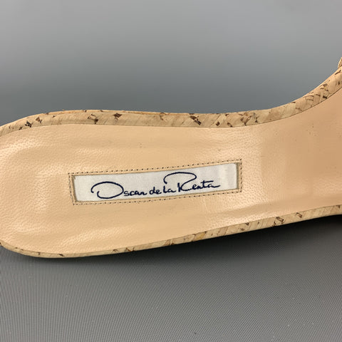 OSCAR DE LA RENTA Size 11.5 Natural Cork Cutout VIRMA Platform Wedges