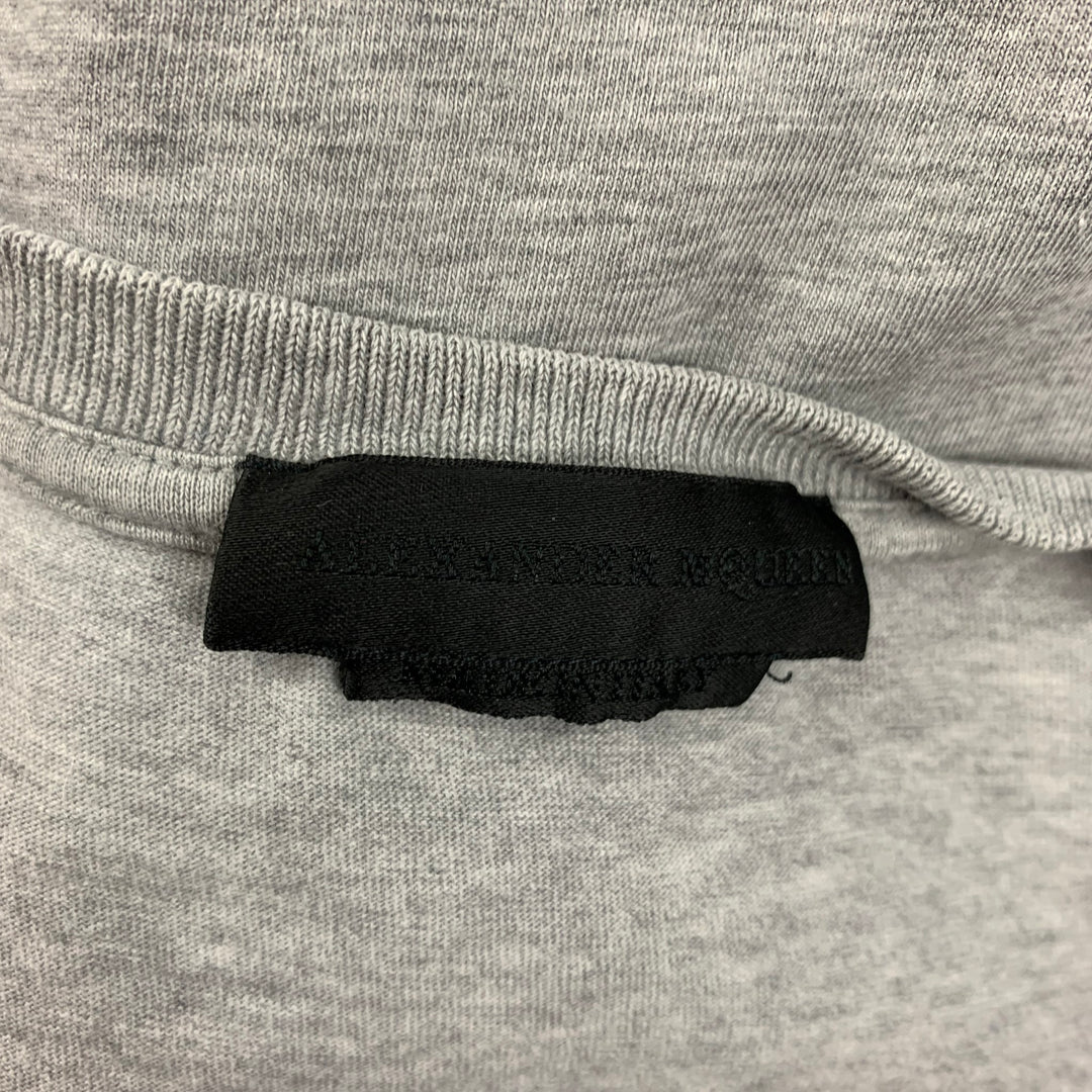 ALEXANDER MCQUEEN Size S Grey Navy Skull Cotton Crew-Neck T-shirt