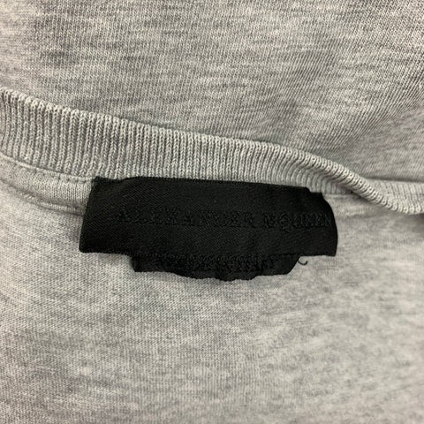 ALEXANDER MCQUEEN Size S Grey Navy Skull Cotton Crew-Neck T-shirt