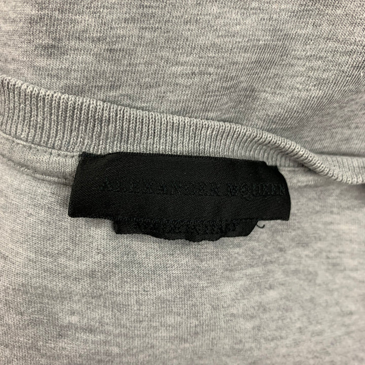 ALEXANDER MCQUEEN Size S Grey Navy Skull Cotton Crew-Neck T-shirt