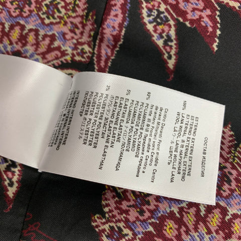 ETRO Taille 36 Veste à revers cranté en laine métallisée noire