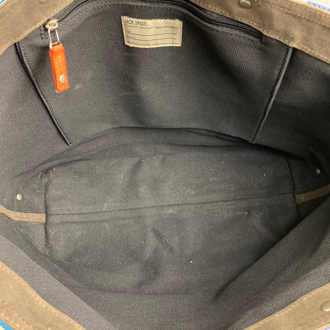 JACK SPADE Blue Charcoal White Triangle Acetate Tote Bag