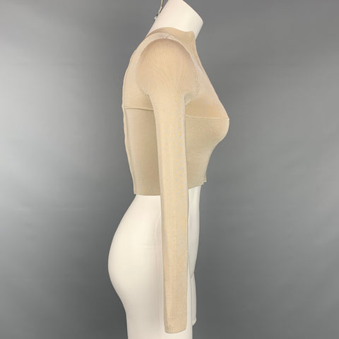 DION LEE Taille XS Taupe Rayon Stretch Cropped Dress Top