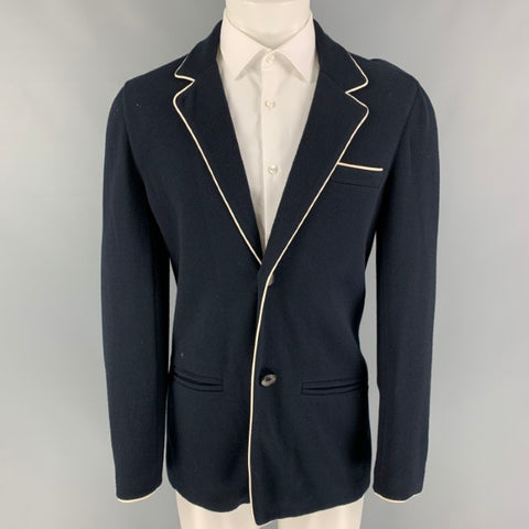 GIORGIO ARMANI Talla 40 Abrigo deportivo de mezcla de algodón blanco marino