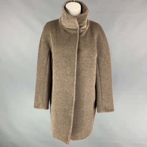 MAX MARA Size 4 Taupe Alpaca / Vrgin Wool High Collar Coat