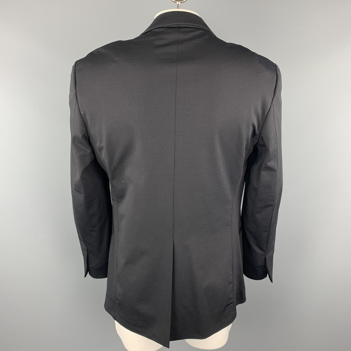 GENE MEYER 42 Manteau de sport à revers cranté en mélange de nylon noir régulier à un bouton