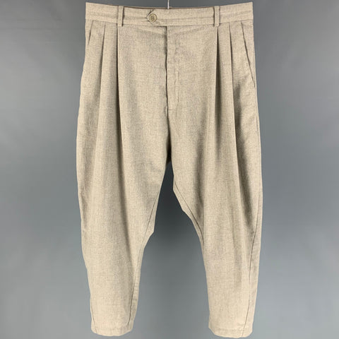 HENRIK VIBSKOV Taille L Pantalon habillé plissé en mélange de polyester gris