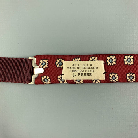 J. PRESS Burgundy Dots Silk Bow Tie