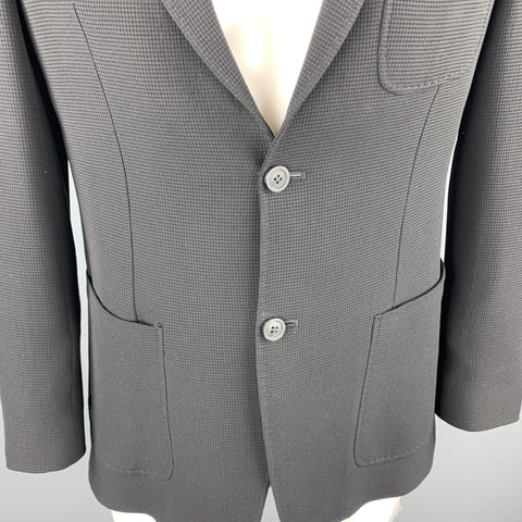EMPORIO ARMANI Size 44 Black Textured Notch Lapel Sport Coat