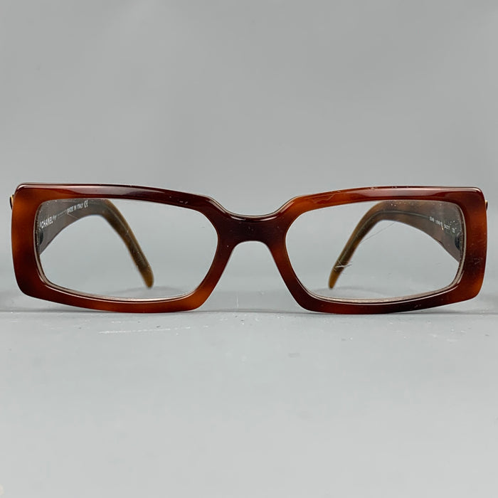 CHANEL Tortoise Shell Textured Acetate Reading Glasses