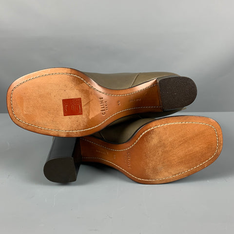 CELINE Botas grises con tira al tobillo talla 10