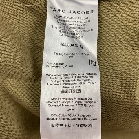MARC JACOBS Size S Olive Embroidery Cotton Short Sleeve T-shirt