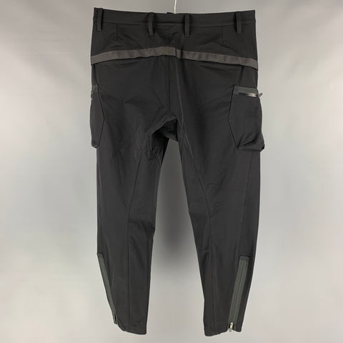 ACRONYM Size L Black Solid Polyamide Elastane Cargo Casual Pants