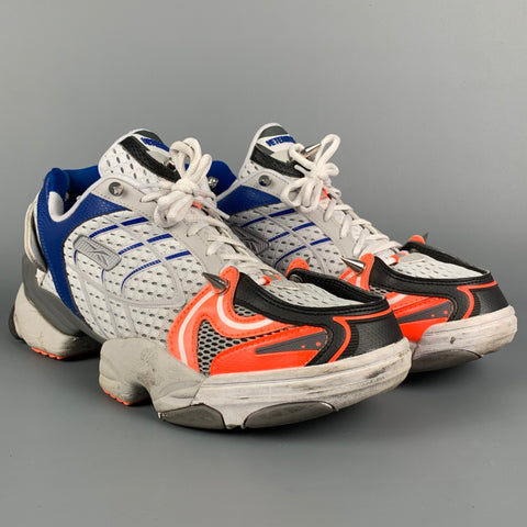 VETEMENTS x REEBOK Spike 400 Runner Size 10 White & Blue Mesh Lace Up Sneakers