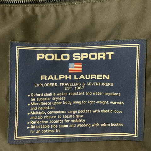 POLO SPORT Black Solid Zip & Snaps Size M Nylon Vest