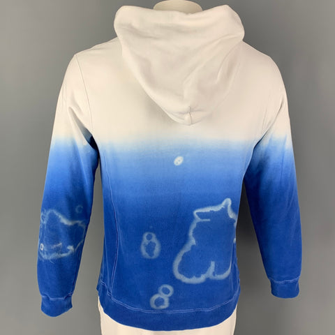 COMME des GARCONS GANRYU Size L Blue White Ombre Hooded Custom Sweatshirt