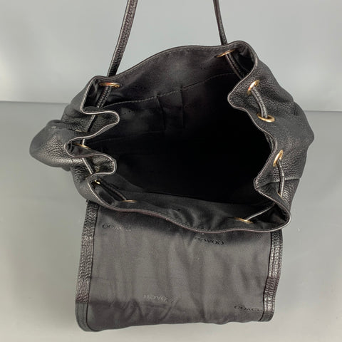 COACH Black Pebble Grain Leather Backpack Handbag & Leather Goods