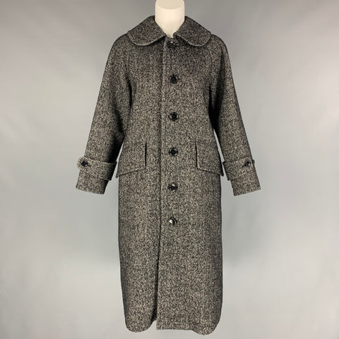 COMME des GARCONS TRICOT Talla M Abrigo de espiga de mezcla de lana blanca y negra