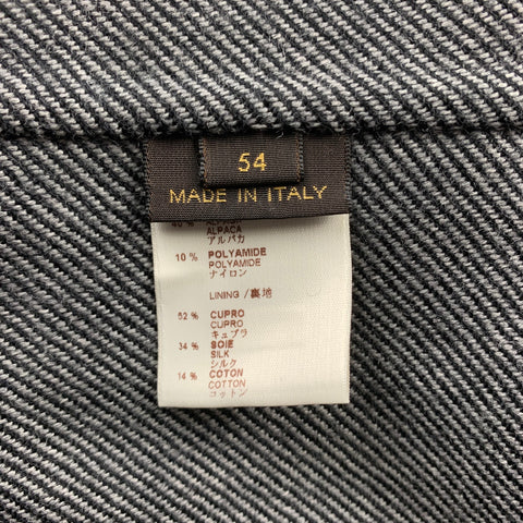 LOUIS VUITTON Size 44 Black & Grey Textured Wool / Alpaca Sport Coat