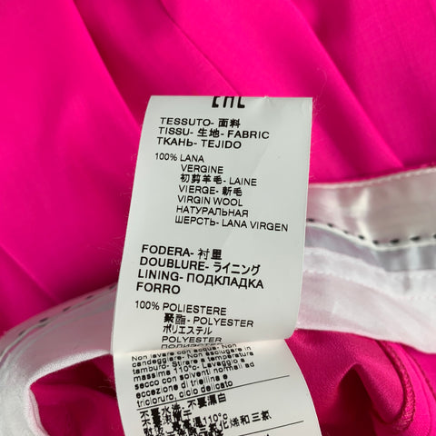 MSGM Size 12 Fuchsia Virgin Wool Dress Pants