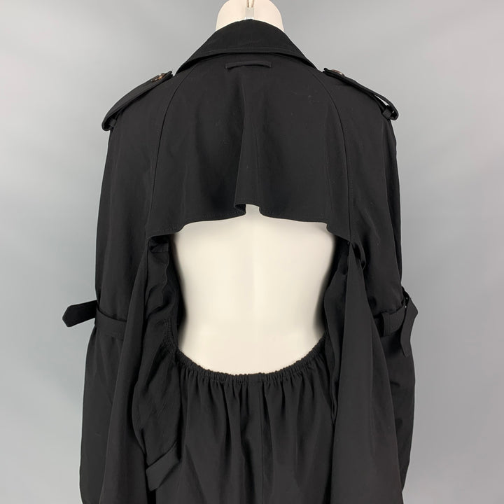 Vintage JEAN PAUL GAULTIER Size 10 Black Wool / Polyamide Double Breasted Trench Coat