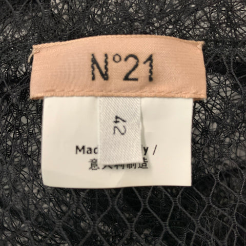 Nº21 Size M Black Mesh Short Sleeve Top
