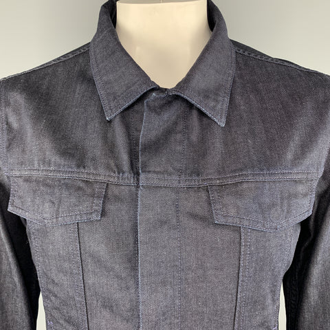 ADRIANO GOLDSCHMIED Taille L Indigo Denim Cotton Snaps Trucker Jacket