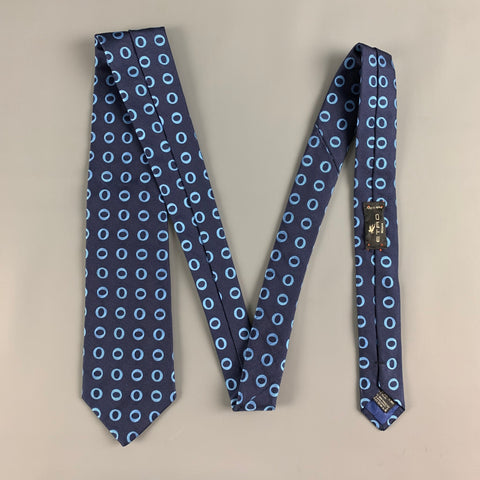 ETRO Navy Blue Circles Silk Tie
