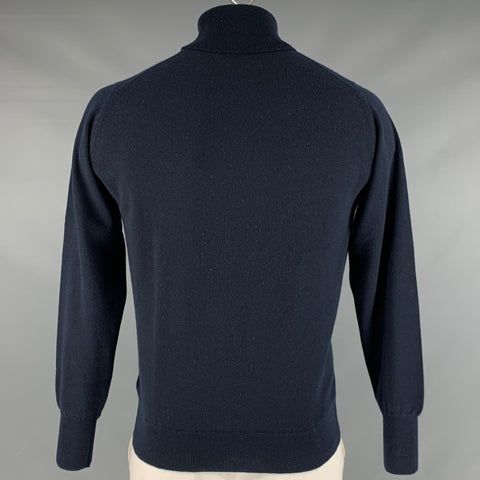 DRAKES LONDON Size L Navy Cashmere Turtleneck Pullover
